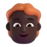 Person: Dark Skin Tone, Red Hair Emoji 🧑🏿‍🦰 image - Microsoft 3D Fluent style