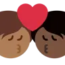Kiss: Person, Person, Medium-Dark Skin Tone, Dark Skin Tone Emoji 🧑🏾‍❤️‍💋‍🧑🏿 image - Twitter / X (Twemoji) style