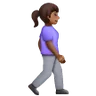 Woman Walking Facing Right: Medium-Dark Skin Tone Emoji 🚶🏾‍♀️‍➡️ image - Samsung style