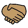 Handshake: Medium Skin Tone Emoji 🤝🏽 image - OpenMoji style
