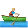 Person Rowing Boat: Medium-Light Skin Tone Emoji 🚣🏼 image - WhatsApp style