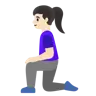 Woman Kneeling: Light Skin Tone Emoji 🧎🏻‍♀️ image - Google Noto Color style