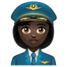 Woman Pilot: Dark Skin Tone Emoji 👩🏿‍✈️ image - WhatsApp style