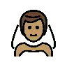 Man With Veil: Medium Skin Tone Emoji 👰🏽‍♂️ image - OpenMoji style