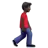 Man Walking Facing Right: Dark Skin Tone