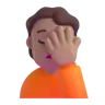 Person Facepalming: Medium Skin Tone Emoji 🤦🏽 image - Microsoft 3D Fluent style