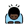 Man Bowing: Dark Skin Tone Emoji 🙇🏿‍♂️ image - OpenMoji style