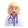Woman Health Worker: Medium-Light Skin Tone Emoji 👩🏼‍⚕️ image - Microsoft 3D Fluent style