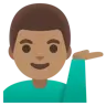 Man Tipping Hand: Medium Skin Tone Emoji 💁🏽‍♂️ image - Google Noto Color style