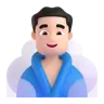 Man In Steamy Room: Light Skin Tone Emoji 🧖🏻‍♂️ image - Microsoft 3D Fluent style