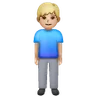 Man Standing: Medium-Light Skin Tone Emoji 🧍🏼‍♂️ image - Samsung style