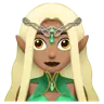 Woman Elf: Medium Skin Tone Emoji 🧝🏽‍♀️ image - Apple style
