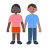 Woman And Man Holding Hands: Dark Skin Tone, Medium Skin Tone