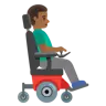 Man In Motorized Wheelchair Facing Right: Medium-Dark Skin Tone Emoji 👨🏾‍🦼‍➡️ image - Google Noto Color style