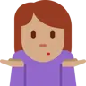 Woman Shrugging: Medium Skin Tone Emoji 🤷🏽‍♀️ image - Twitter / X (Twemoji) style