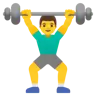 Man Lifting Weights: Light Skin Tone Emoji 🏋🏻‍♂️ image - Google Noto Color style