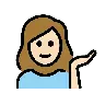 Woman Tipping Hand: Light Skin Tone Emoji 💁🏻‍♀️ image - OpenMoji style