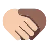 Handshake: Light Skin Tone, Medium-Dark Skin Tone Emoji 🫱🏻‍🫲🏾 image - Tossface style