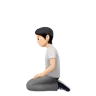Person Kneeling: Light Skin Tone Emoji 🧎🏻 image - Apple style