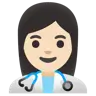 Woman Health Worker: Light Skin Tone Emoji 👩🏻‍⚕️ image - Google Noto Color style