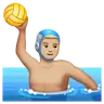 Man Playing Water Polo: Medium-Light Skin Tone Emoji 🤽🏼‍♂️ image - WhatsApp style