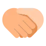 Handshake: Medium-Light Skin Tone, Light Skin Tone Emoji 🫱🏼‍🫲🏻 image - Tossface style