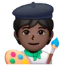 Artist: Dark Skin Tone Emoji 🧑🏿‍🎨 image - Samsung style