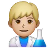 Man Scientist: Medium-Light Skin Tone Emoji 👨🏼‍🔬 image - Samsung style