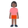 Woman Standing: Medium-Dark Skin Tone Emoji 🧍🏾‍♀️ image - Tossface style