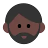 Person: Dark Skin Tone, Beard Emoji 🧔🏿 image - Tossface style