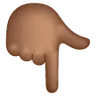 Backhand Index Pointing Down: Medium-Dark Skin Tone Emoji 👇🏾 image - Samsung style