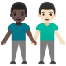 Men Holding Hands: Light Skin Tone, Dark Skin Tone Emoji 👨🏻‍🤝‍👨🏿 image - Google Noto Color style