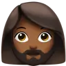 Woman: Medium-Dark Skin Tone, Beard Emoji 🧔🏾‍♀️ image - WhatsApp style