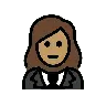 Woman In Tuxedo: Medium Skin Tone Emoji 🤵🏽‍♀️ image - OpenMoji style
