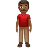 Man Standing: Medium-Dark Skin Tone Emoji 🧍🏾‍♂️ image - Apple style