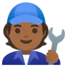 Mechanic: Medium-Dark Skin Tone Emoji 🧑🏾‍🔧 image - Google Noto Color style