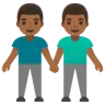 Men Holding Hands: Medium-Dark Skin Tone Emoji 👬🏾 image - Google Noto Color style