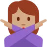 Woman Gesturing No: Medium Skin Tone Emoji 🙅🏽‍♀️ image - Twitter / X (Twemoji) style