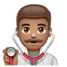 Man Health Worker: Medium Skin Tone Emoji 👨🏽‍⚕️ image - WhatsApp style