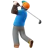 Man Golfing: Dark Skin Tone