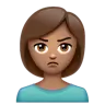 Woman Pouting: Medium Skin Tone Emoji 🙎🏽‍♀️ image - WhatsApp style