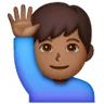 Man Raising Hand: Medium-Dark Skin Tone Emoji 🙋🏾‍♂️ image - Samsung style
