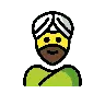 Man Wearing Turban Emoji 👳‍♂️ image - OpenMoji style