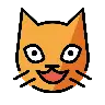 ใบหน้าของแมวยิ้มพร้อมกับอ้าปากค้าง Emoji 😺 image - OpenMoji style