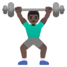Man Lifting Weights: Dark Skin Tone Emoji 🏋🏿‍♂️ image - Google Noto Color style
