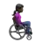 Woman In Manual Wheelchair Facing Right: Dark Skin Tone
