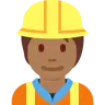Construction Worker: Medium-Dark Skin Tone Emoji 👷🏾 image - Twitter / X (Twemoji) style