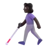 Woman With White Cane: Dark Skin Tone Emoji 👩🏿‍🦯 image - Microsoft 3D Fluent style