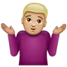 Man Shrugging: Medium-Light Skin Tone Emoji 🤷🏼‍♂️ image - WhatsApp style