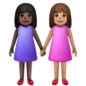 Women Holding Hands: Dark Skin Tone, Medium Skin Tone Emoji 👩🏿‍🤝‍👩🏽 image - Samsung style